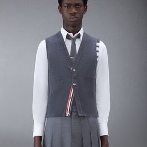 Thom Browne. Classic Cotton 4-Bar V-Neck Cardigan Vest Japan